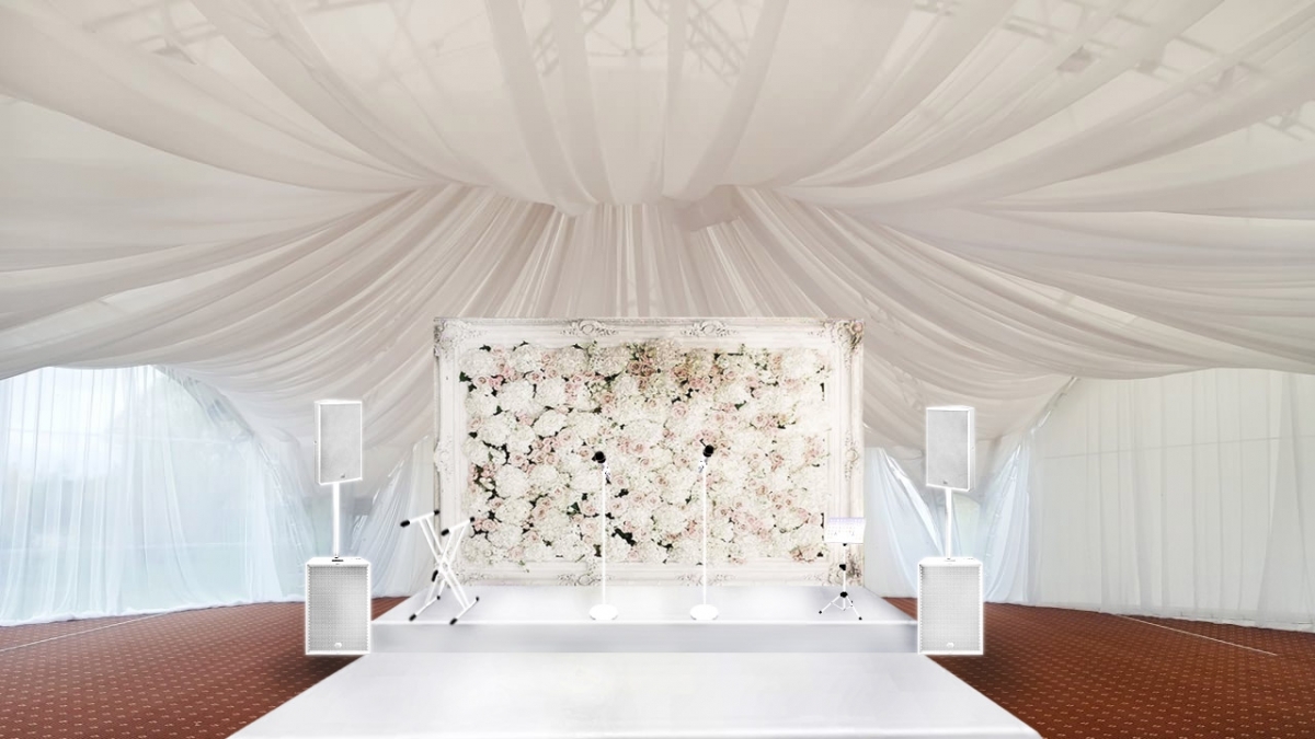 Аренда звука белого цвета для свадьбы.