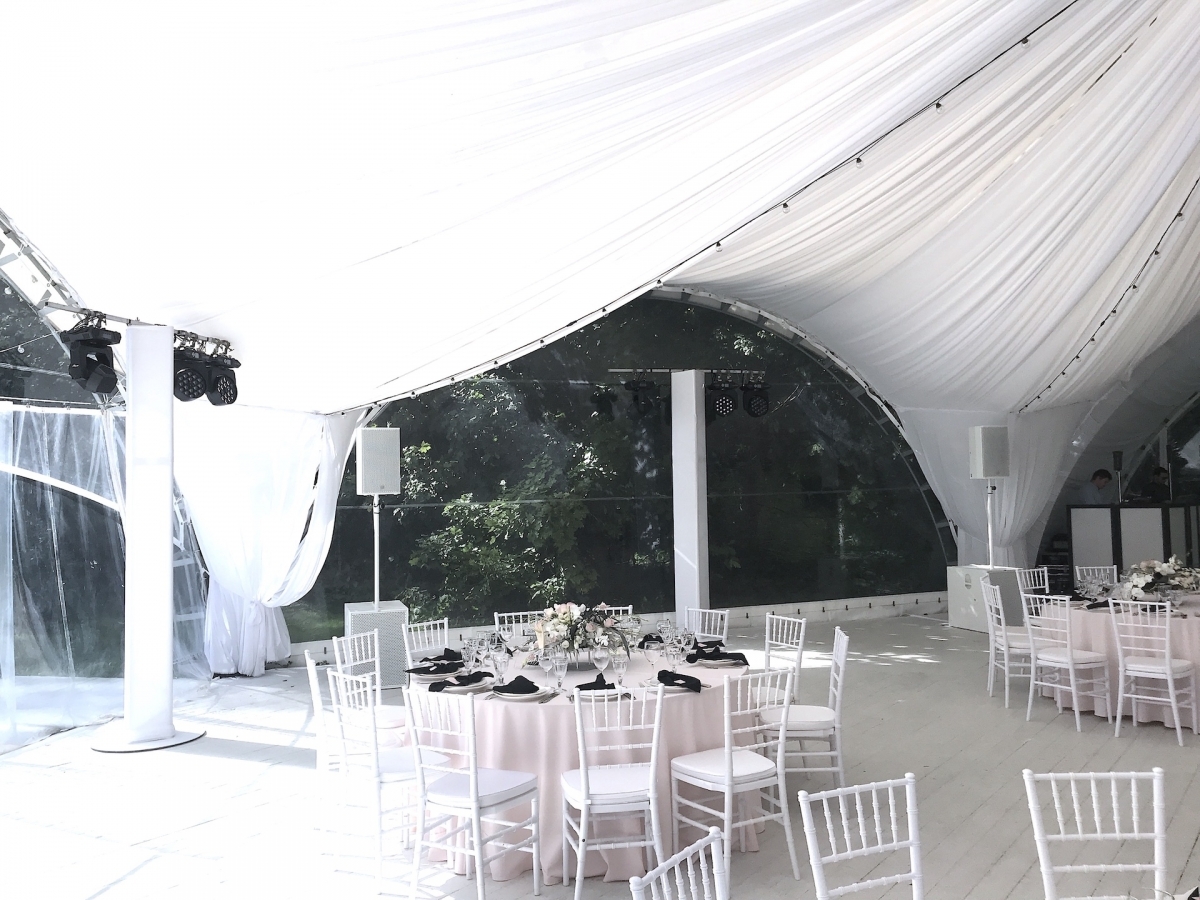 Аренда комплекта белого звука 3 кВт на свадьбу в шатре