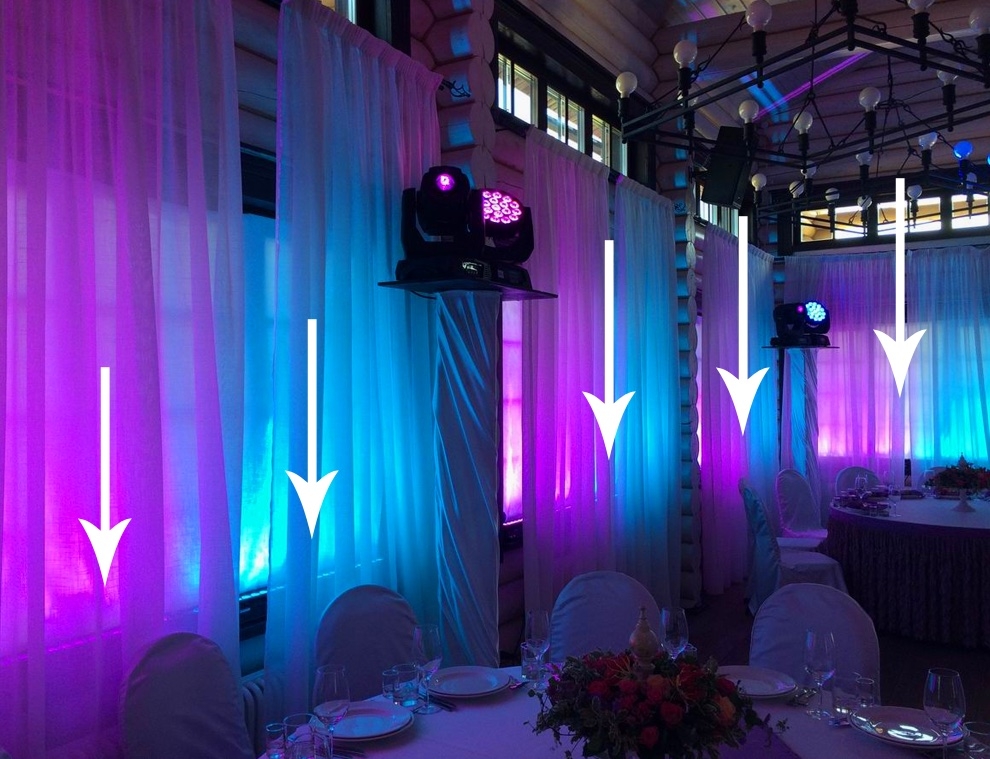 Архитектурная подсветка окон на мероприятии