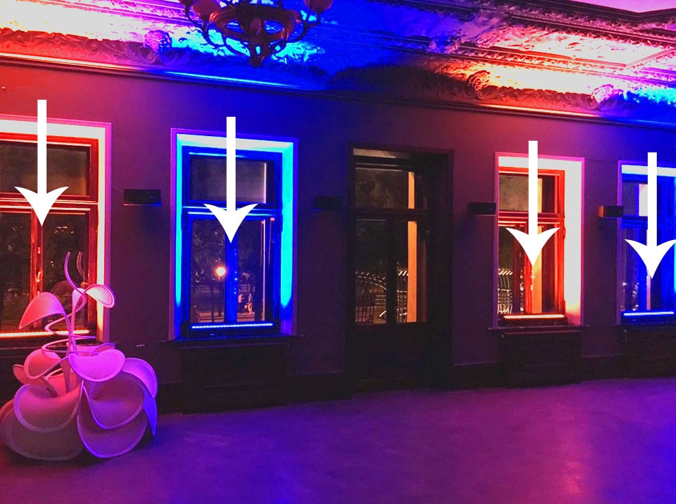 Архитектурная подсветка окон в аренду