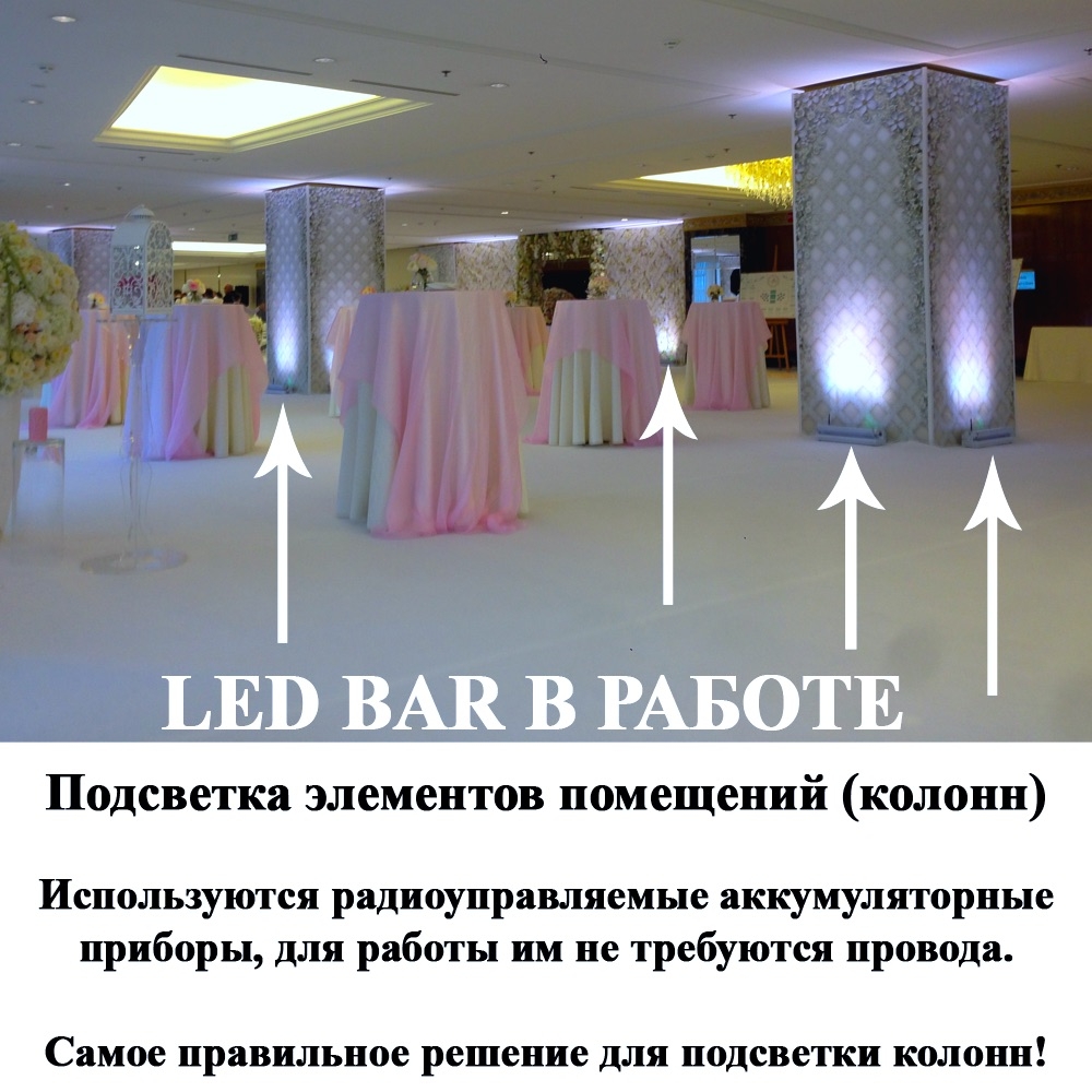 Прокат подсветки для колонн