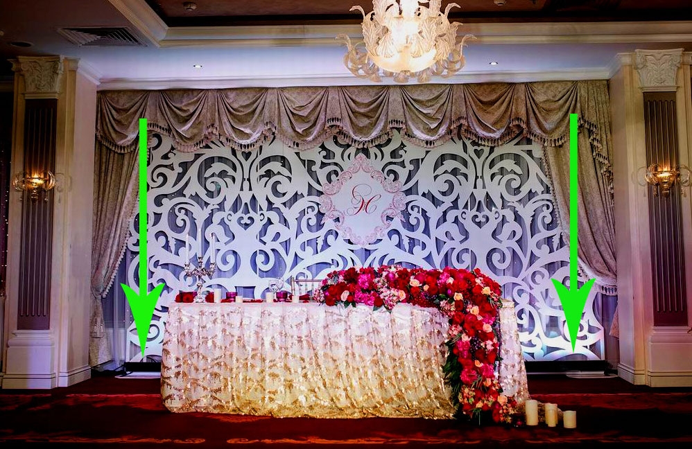 Аренда подсветки президиума за молодыми в отеле Милан