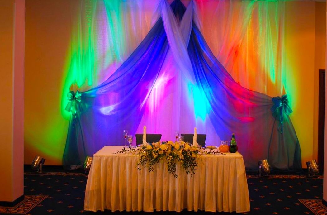 Led подсветка задника за молодыми в аренду на свадьбу