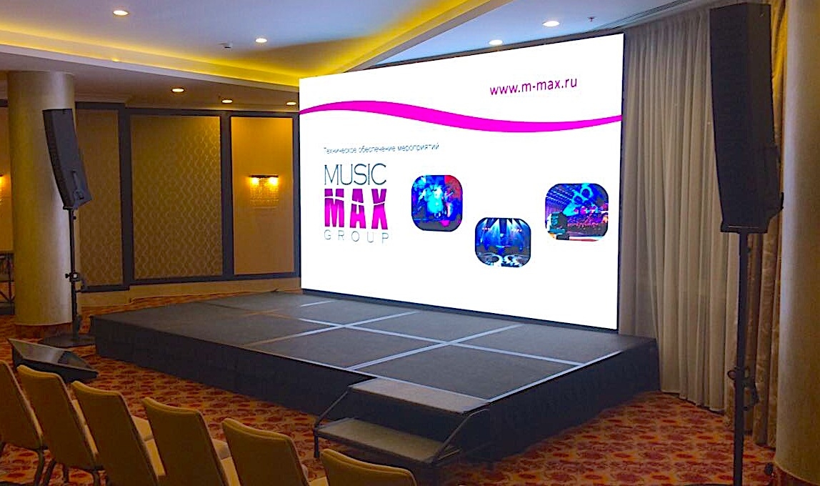 Аренда светодиодного экрана 4х2,5м на конференцию в отеле Marriott Арбат