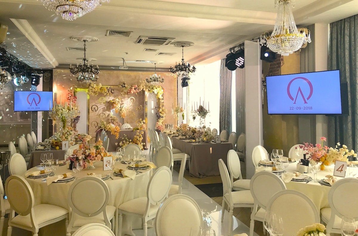 Аренда плазм на стойках для свадьбы